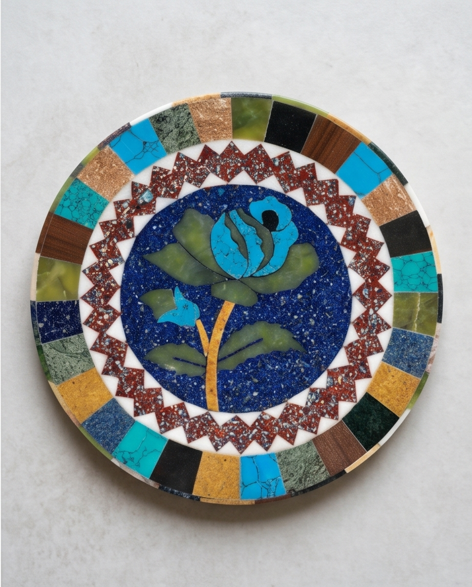 Onyx Heritage Tray – Handgjord Serveringsbricka & Displayplatta i Äkta Natursten
