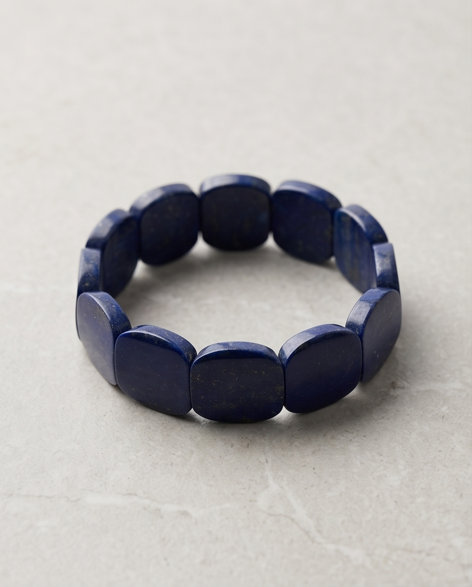 Lapis Azure Block – Handgjort Statement-armband i Polerad Lapis Lazuli