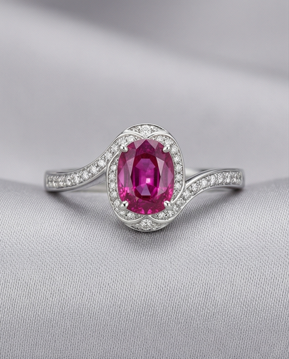 Aurora Rosa – Damring med Rosa Safir i Tidlös Design