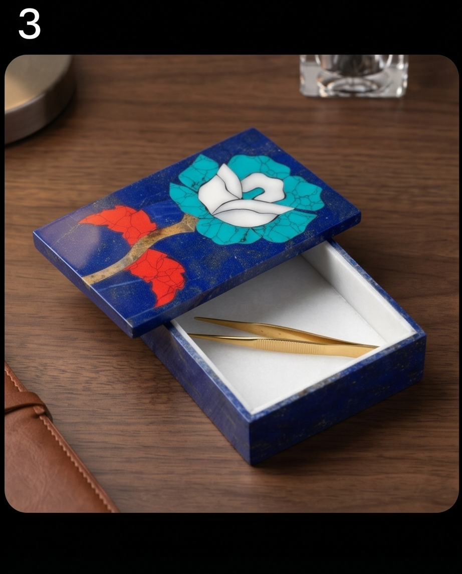 Lapis Royal Treasure Box – Handgjord Smyckesask i Äkta Lapis Lazuli