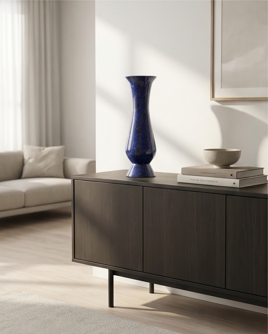 Lapis Prestige – Handgjord vas i lapis lazuli med tidlös elegans
