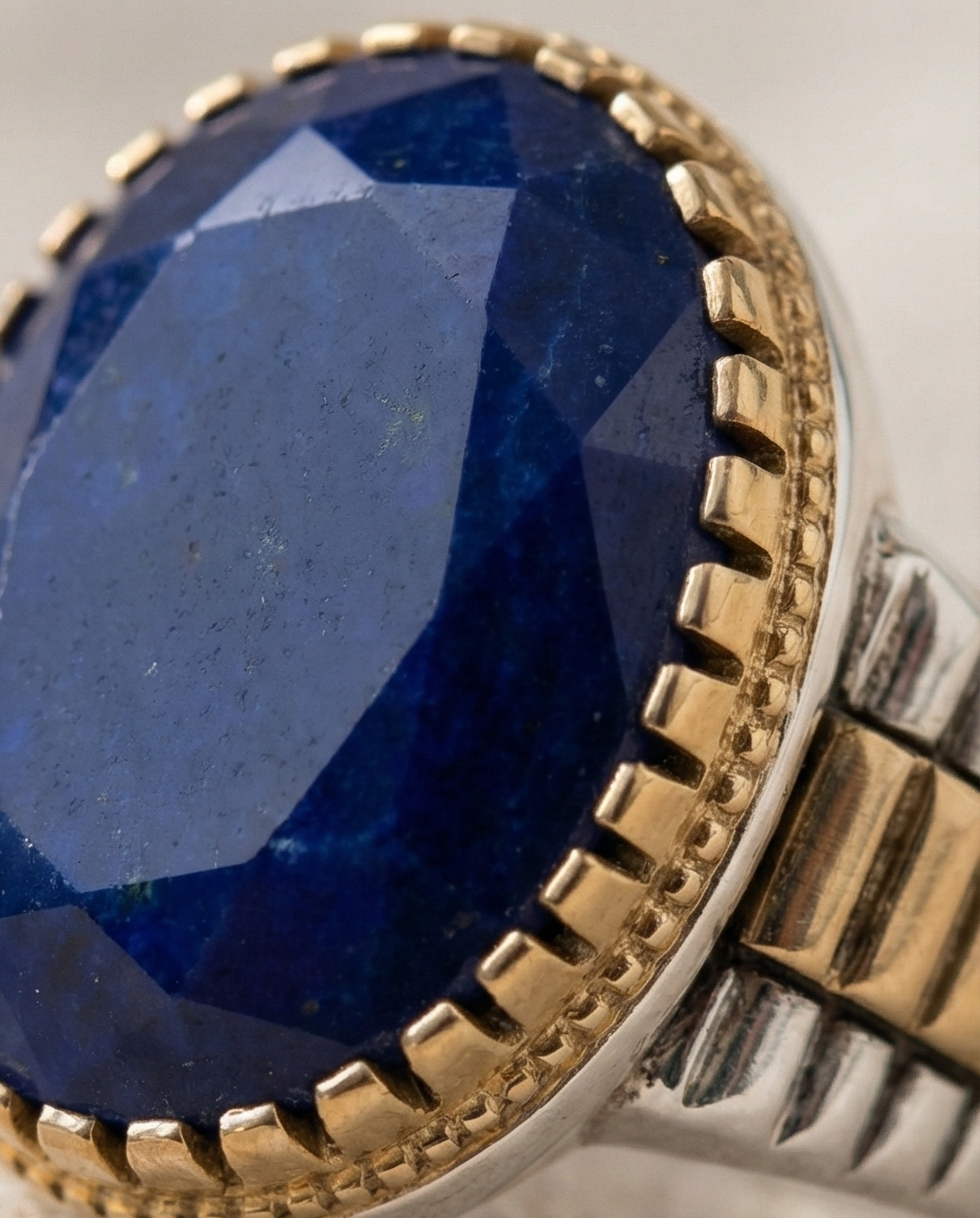 Lapis Orion – Silverring 925 med Fasettslipad Lapis Lazuli