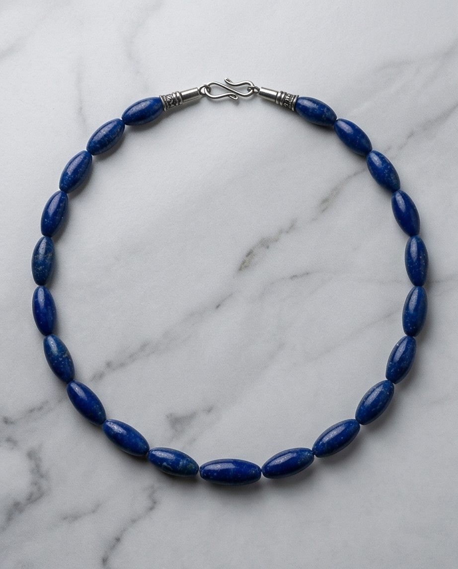 Celestia Blue – Handgjort Halsband i Äkta Lapis Lazuli