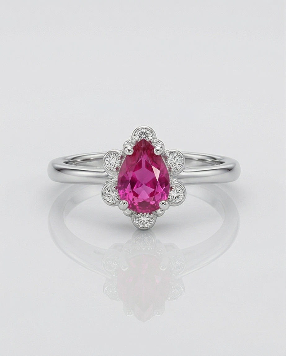 Elysia Rosa – Exklusiv Damring i 925 Silver med Rosa Safir