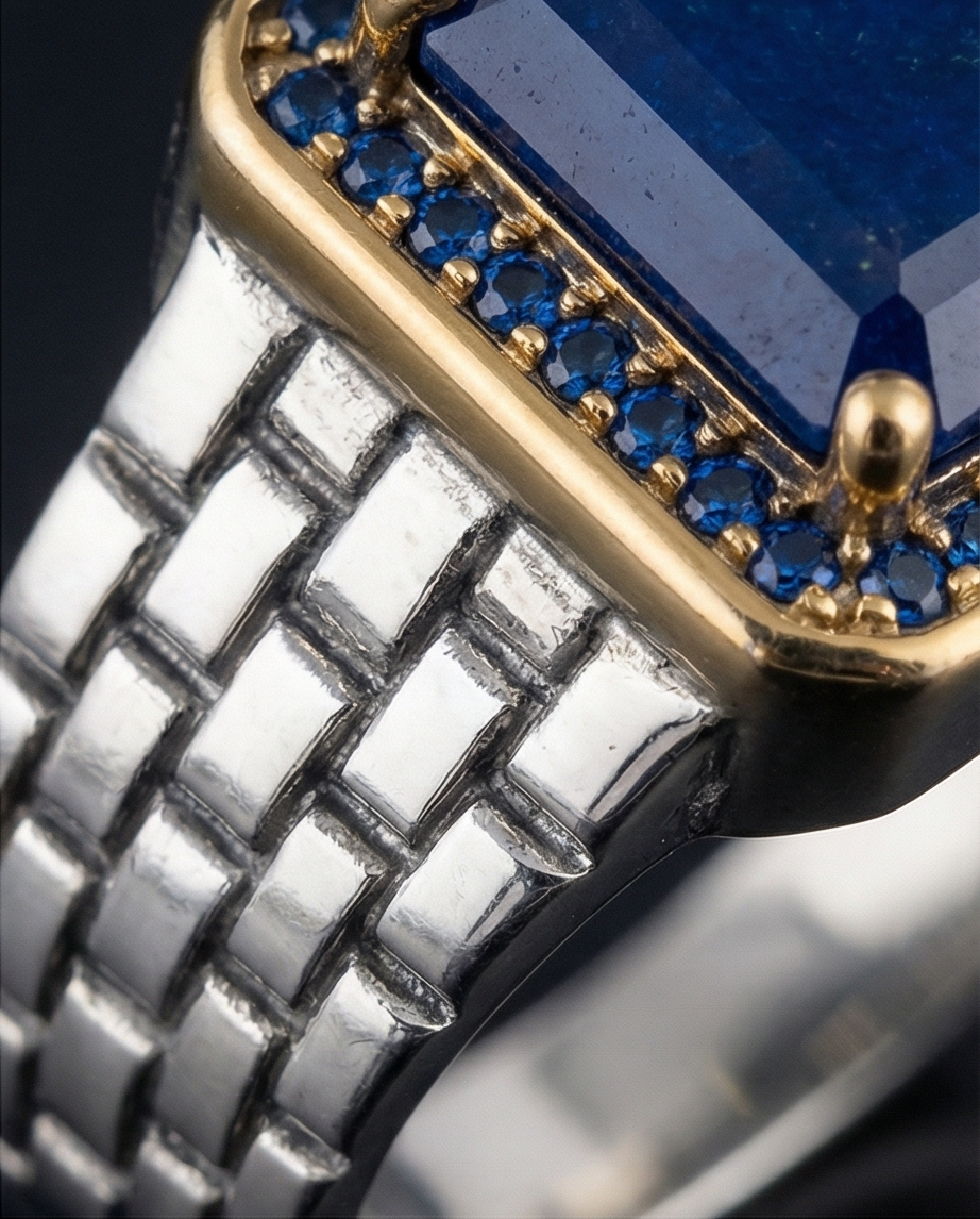 Midnight Lapis Ring – Blå Elegans i 925 Silver