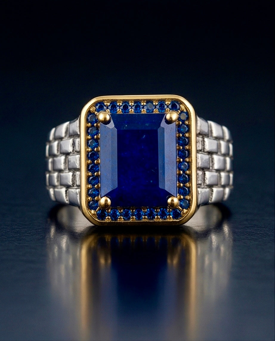 Midnight Lapis Ring – Blå Elegans i 925 Silver