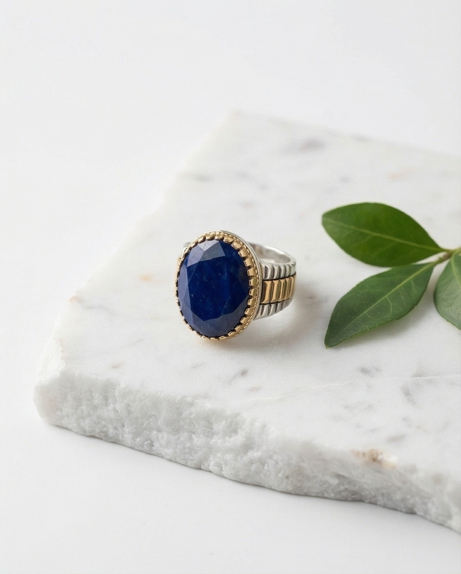 Lapis Orion – Silverring 925 med Fasettslipad Lapis Lazuli