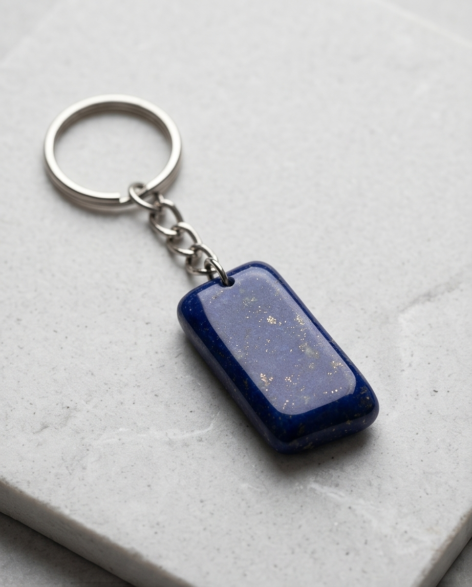 Amulet Lapis Key Ring – Handgjord lyckoaccessoar i äkta Lapis Lazuli