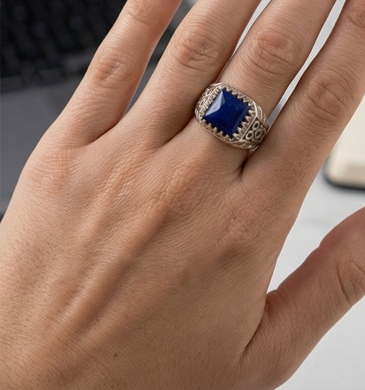 Deep Blue Lapis herring i Äkta Silver 925 – Tidlös Elegans