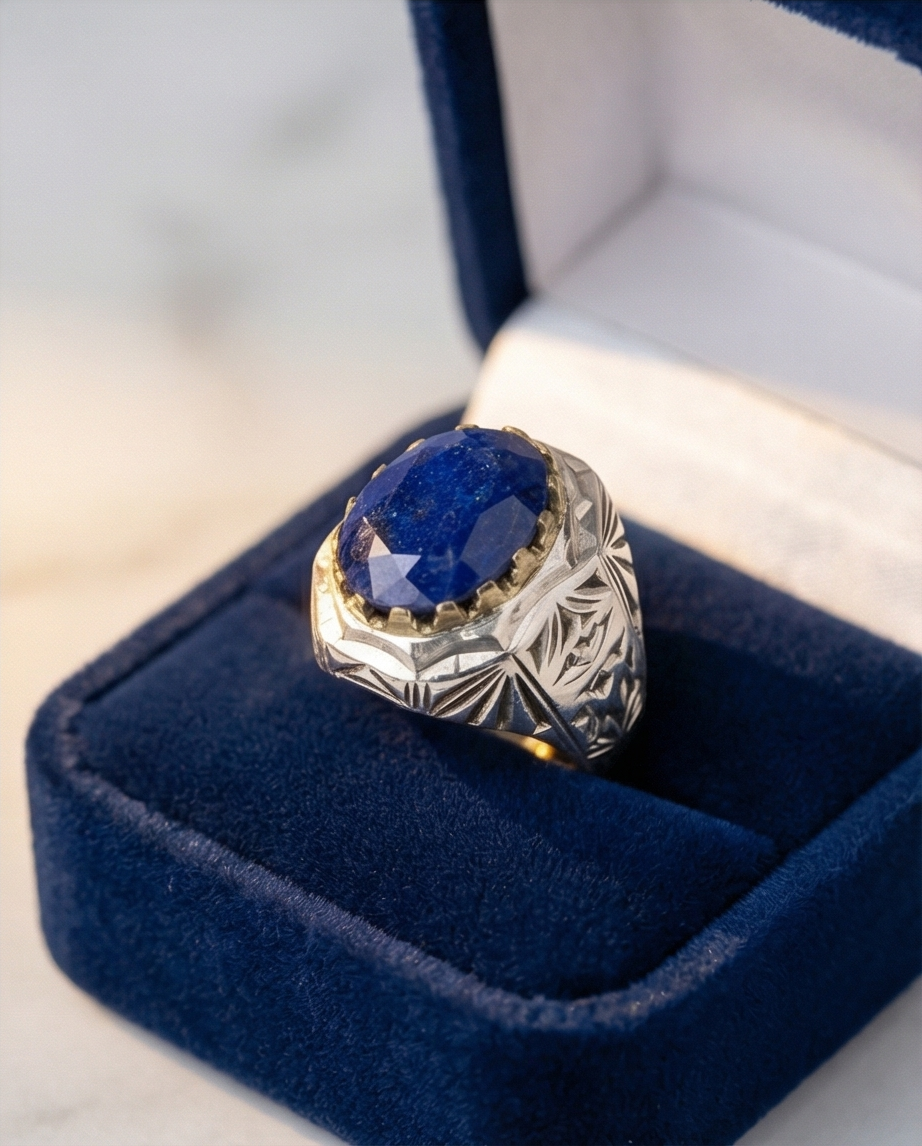 Royal Lapis – Handgjord Herrring i Äkta Silver med Lapis Lazuli”