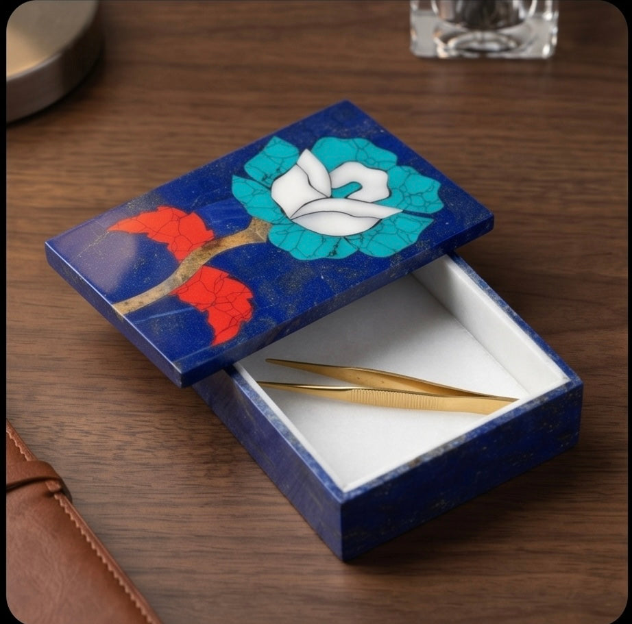 Lapis Royal Treasure Box – Handgjord Smyckesask i Äkta Lapis Lazuli