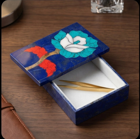 Lapis Royal Treasure Box – Handgjord Smyckesask i Äkta Lapis Lazuli