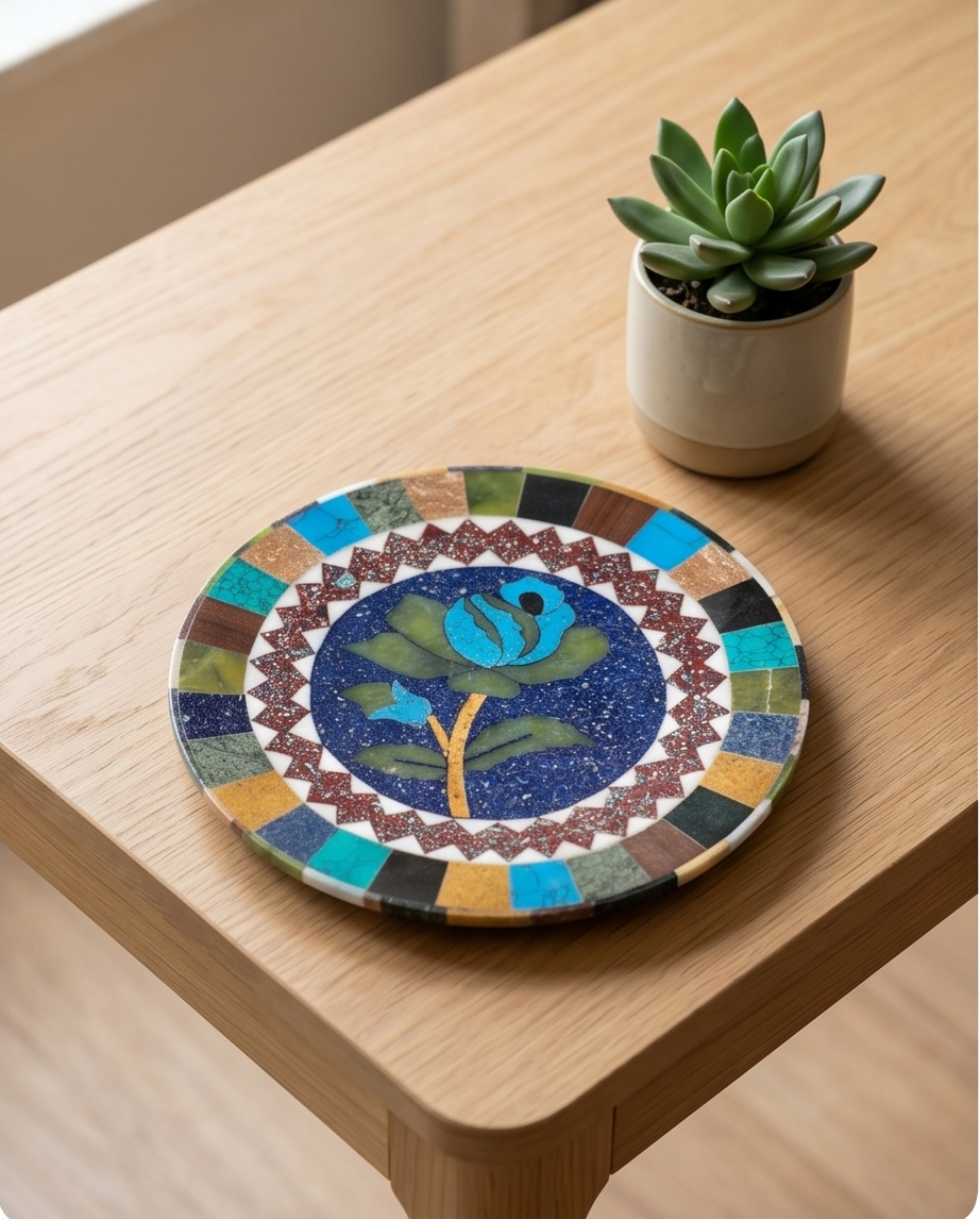Onyx Heritage Tray – Handgjord Serveringsbricka & Displayplatta i Äkta Natursten