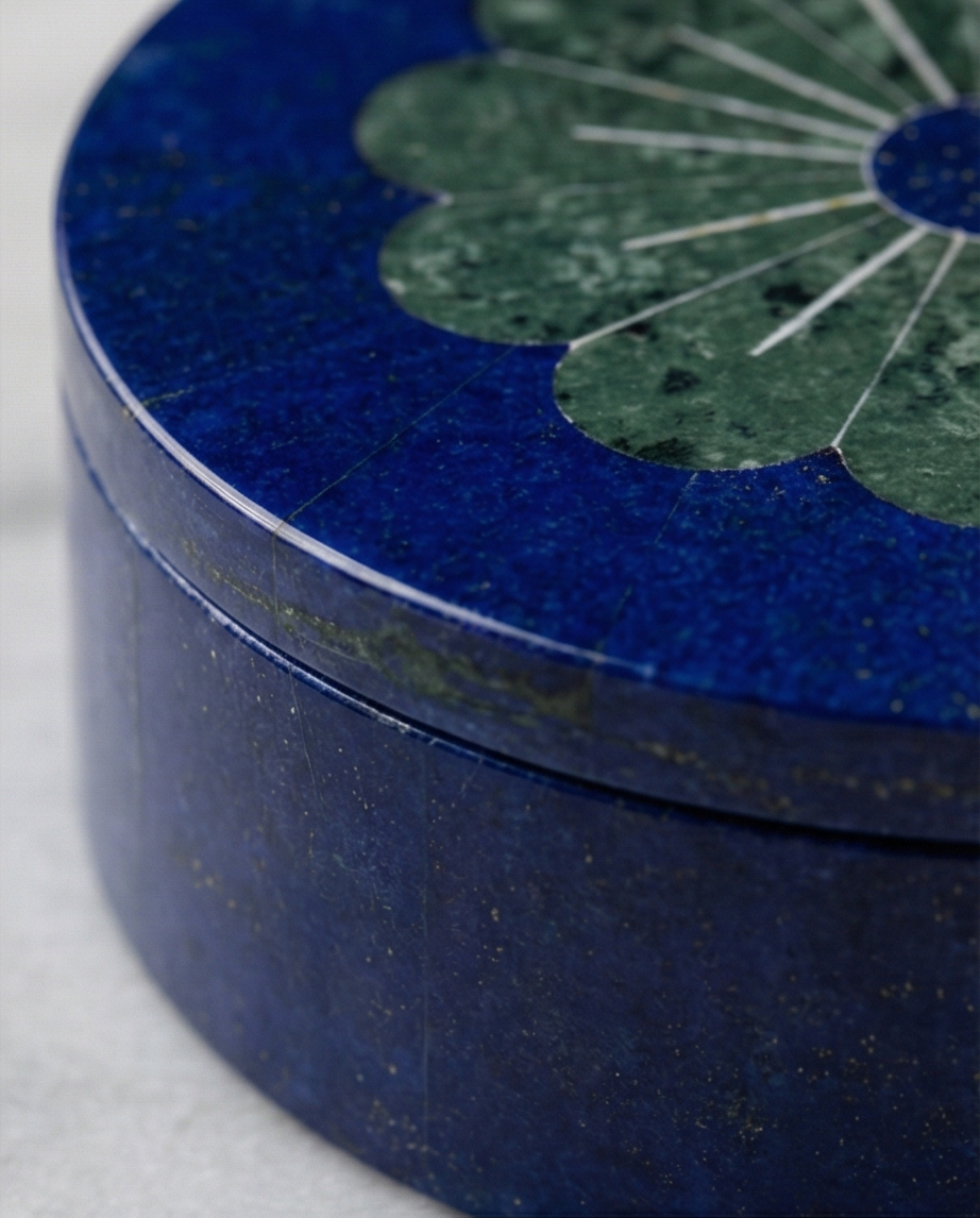 Handgjord Lapis Lazuli Ask – "Midnight Bloom" Edition