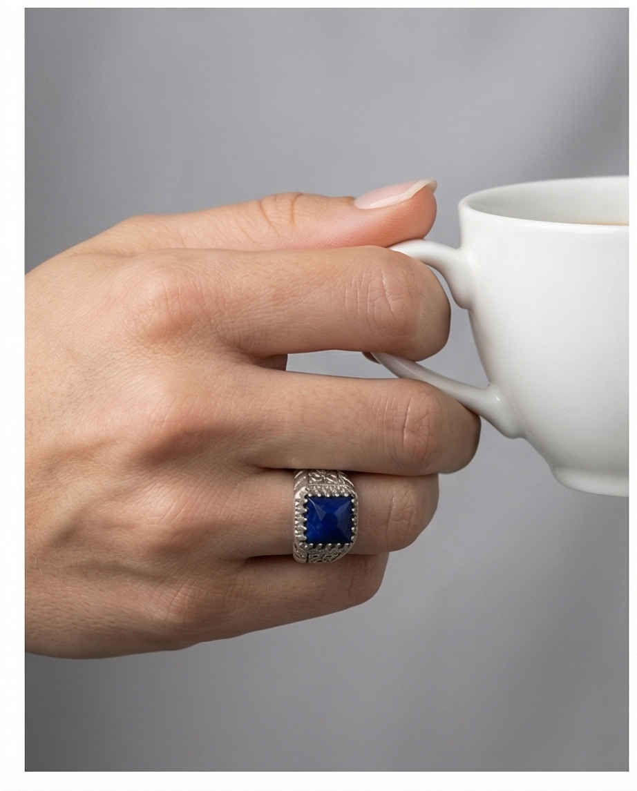 Deep Blue Lapis herring i Äkta Silver 925 – Tidlös Elegans