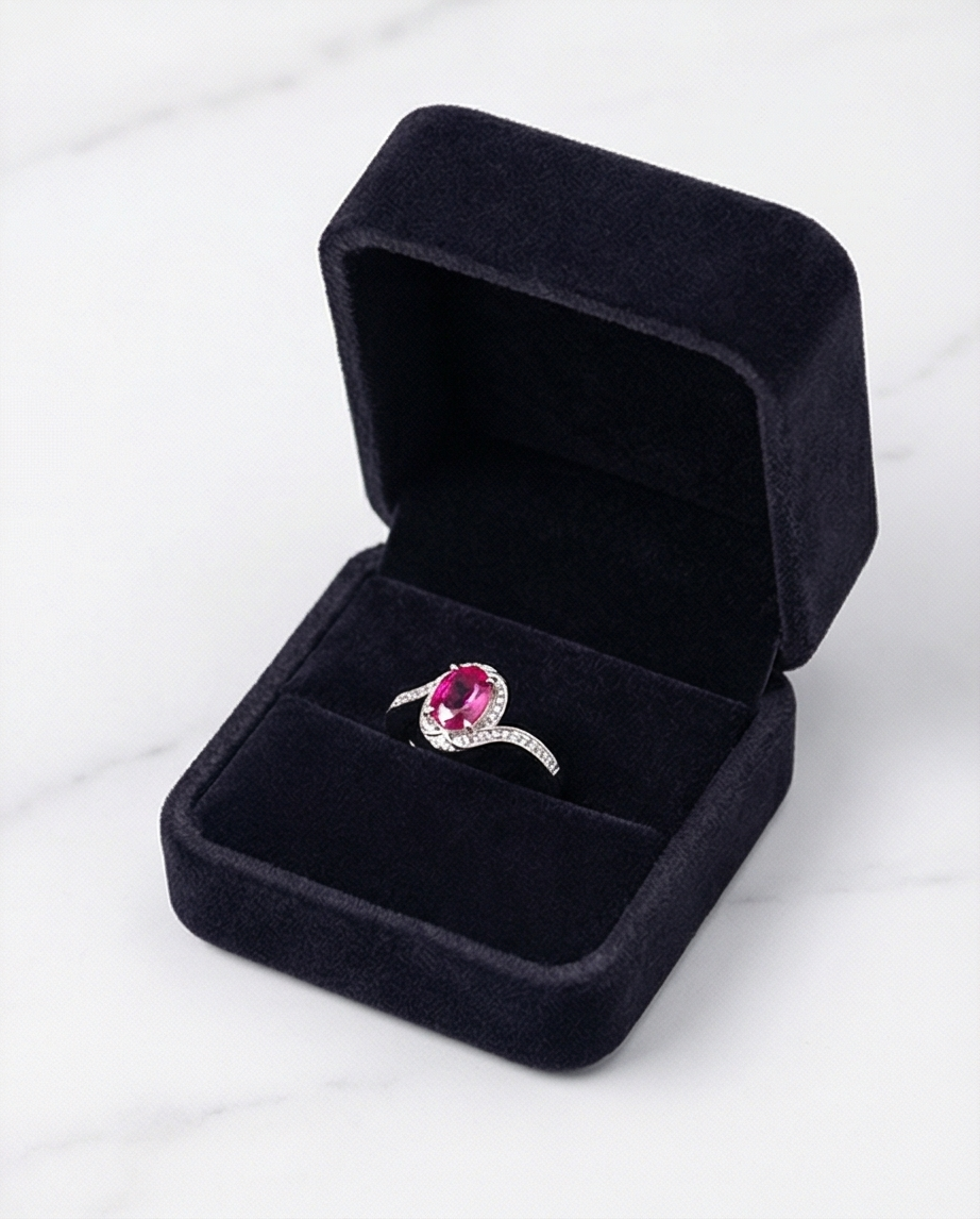 Aurora Rosa – Damring med Rosa Safir i Tidlös Design