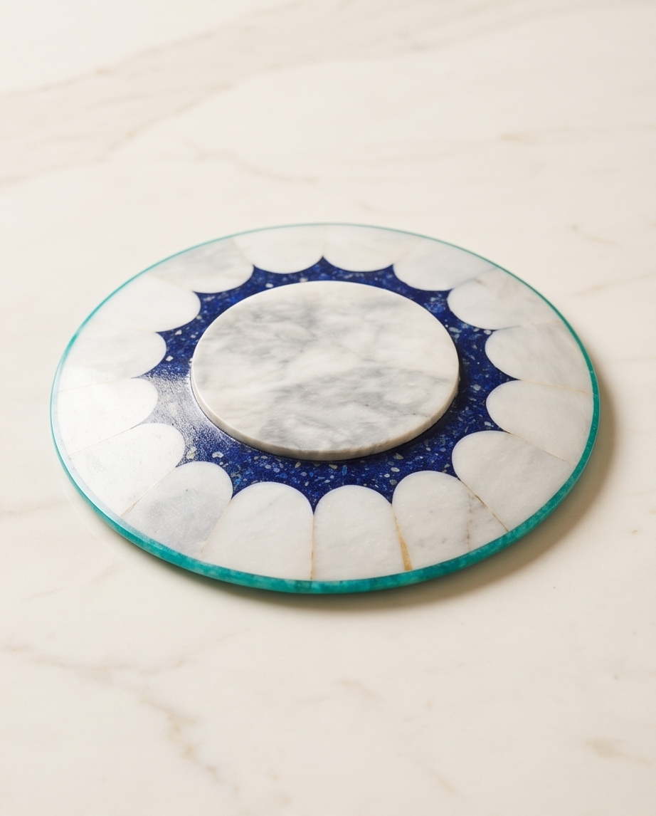 Onyx Horizon Tray – Handgjord Bricka & Displaytallrik i Äkta Natursten