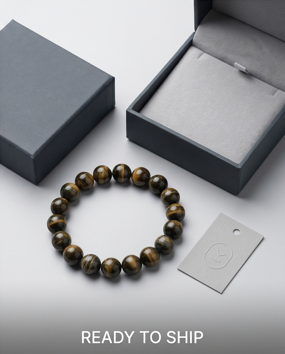 Golden Tiger’s Eye – Handgjort Armband med Naturliga Kraftstenar