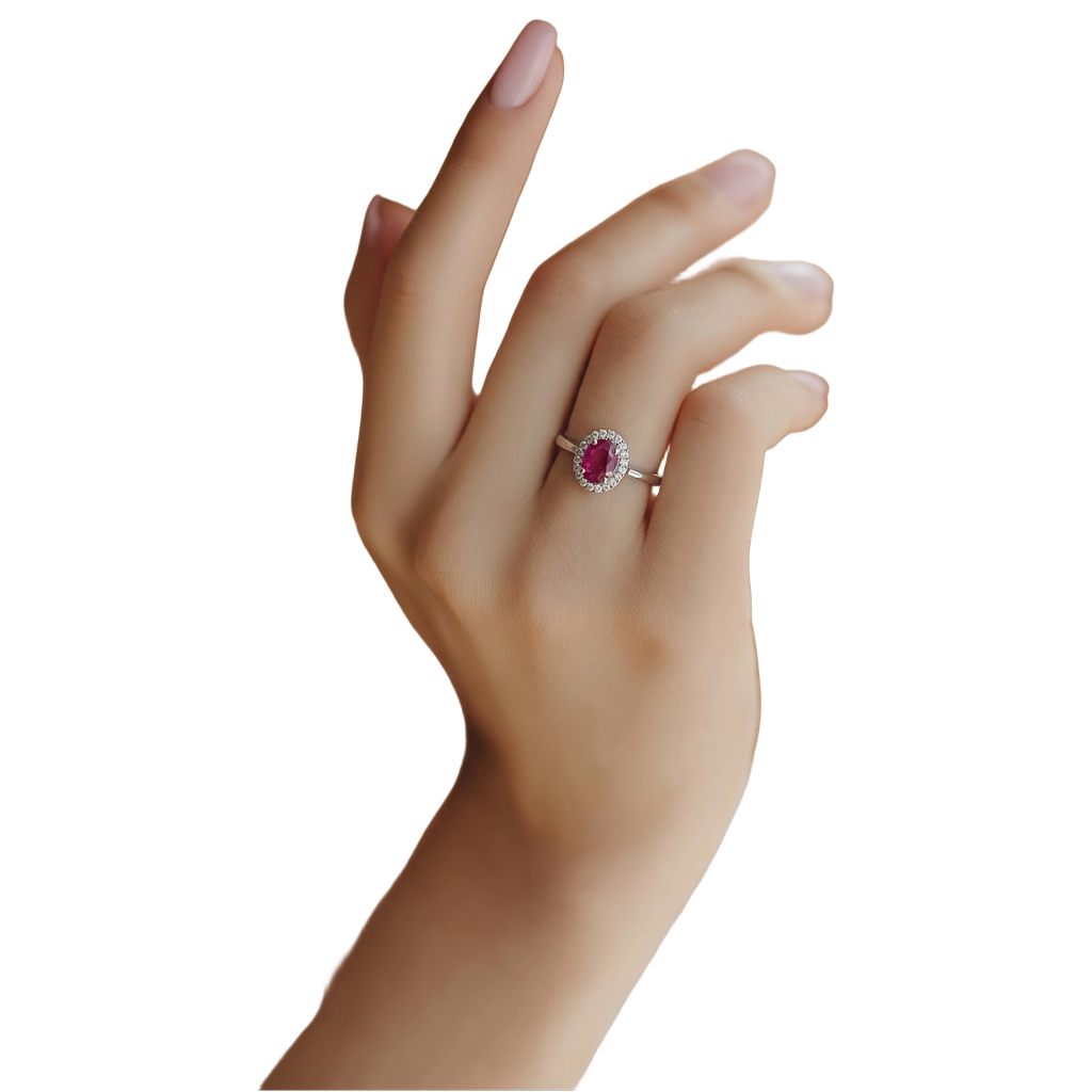 Damring med Rosa Safir i Äkta Silver 925