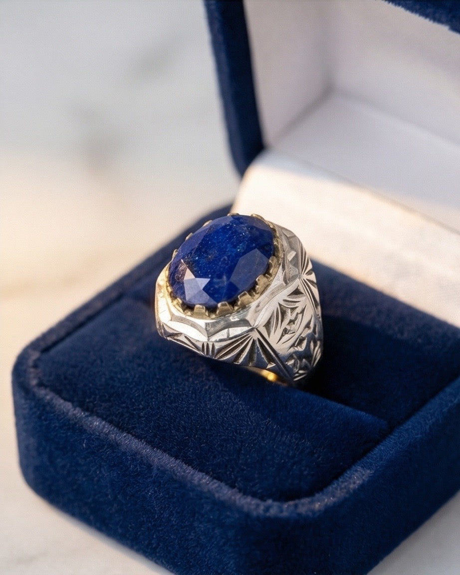 Royal Lapis – Handgjord Herrring i Äkta Silver med Lapis Lazuli”