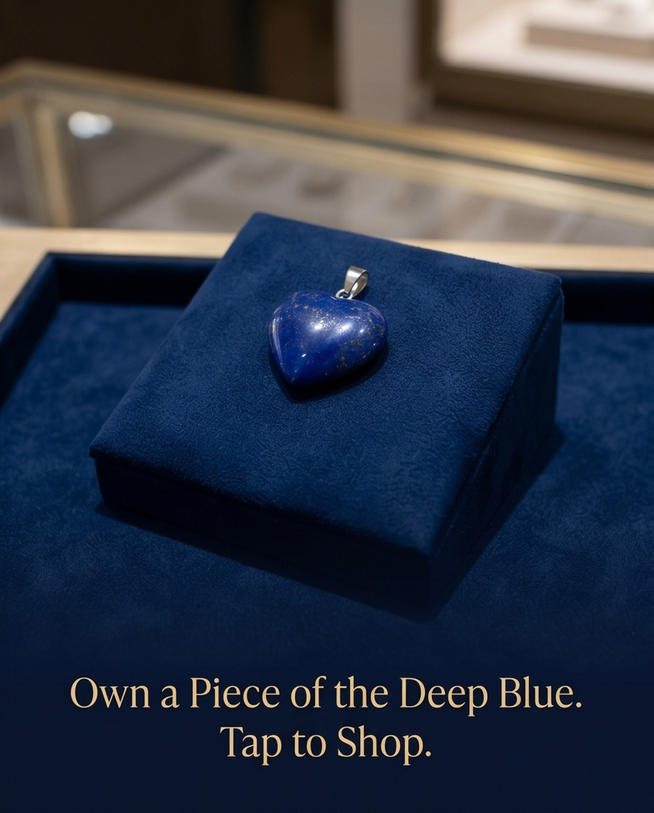 Lapis Azure Heart – Handgjort Hjärtformat Hänge i Äkta Lapis Lazuli & Silver