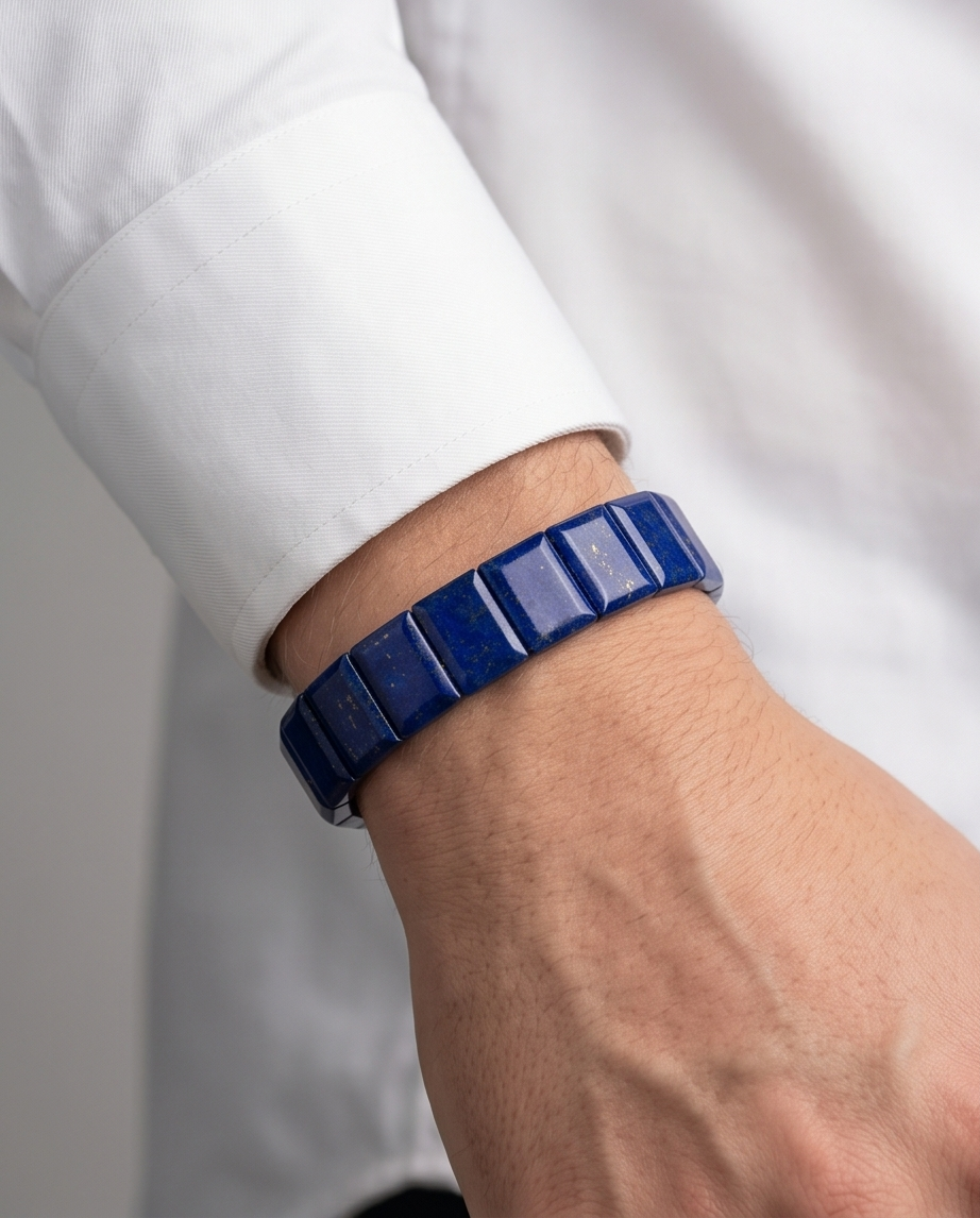 Lapis Titan Bar – Handgjort armband i massiv Lapis Lazuli