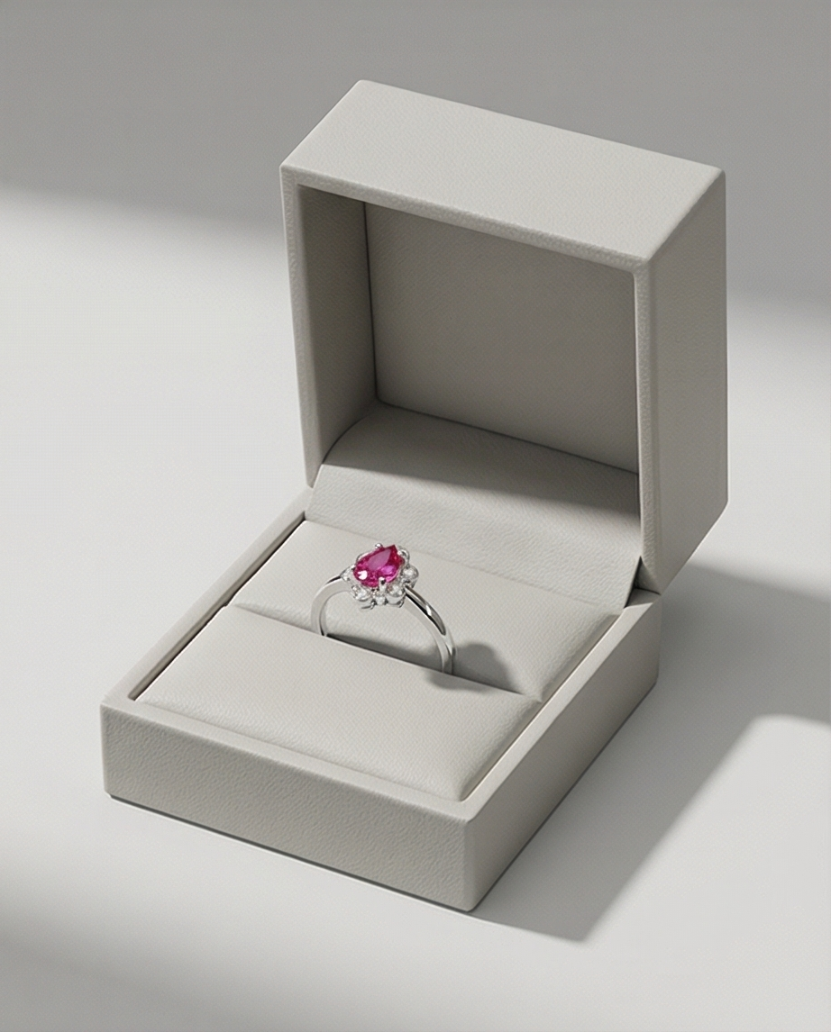 Elysia Rosa – Exklusiv Damring i 925 Silver med Rosa Safir