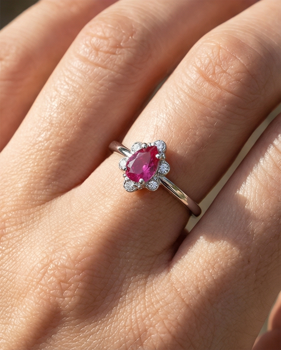 Elysia Rosa – Exklusiv Damring i 925 Silver med Rosa Safir