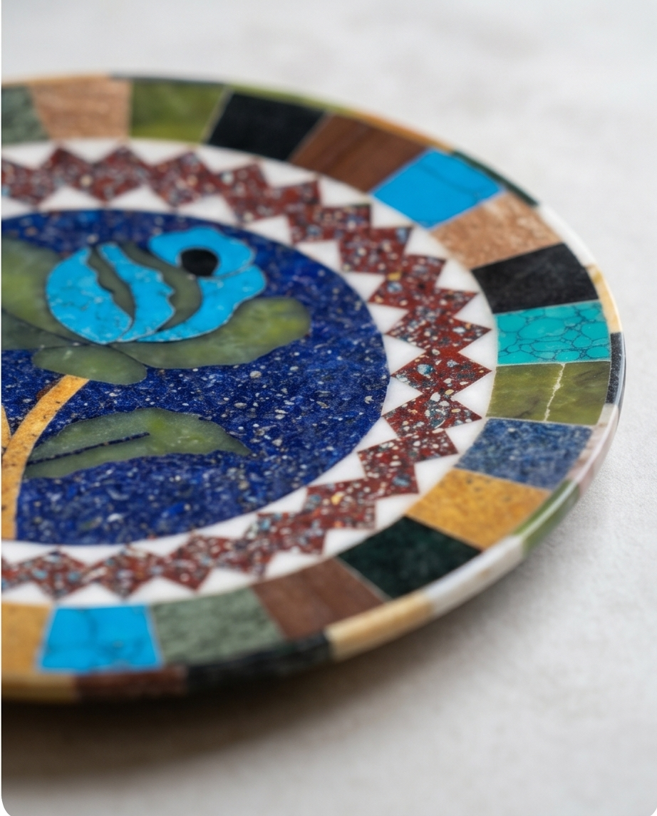 Onyx Heritage Tray – Handgjord Serveringsbricka & Displayplatta i Äkta Natursten