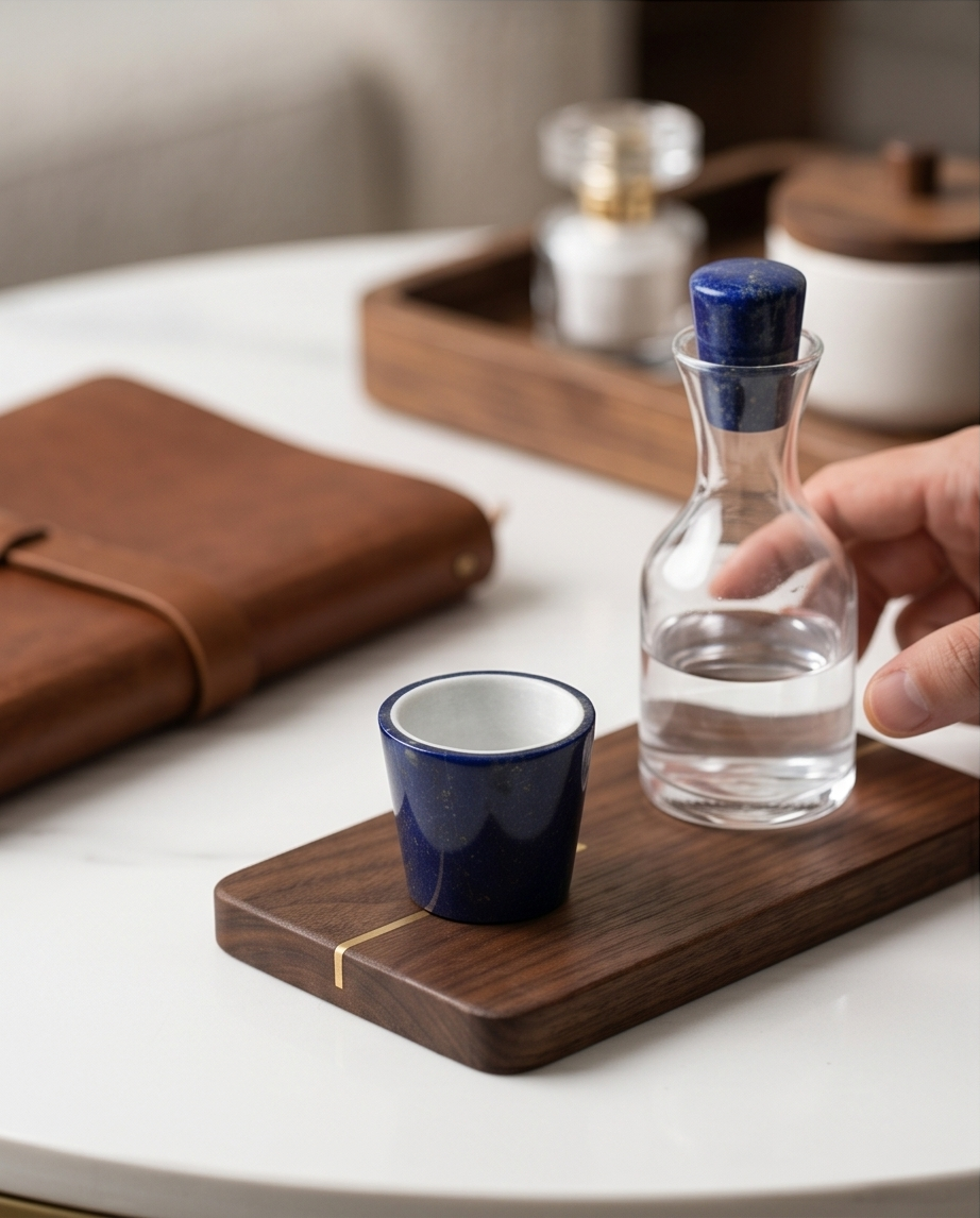 Handgjort Glas i Mörk Lapis Lazuli – Unikt Hantverk