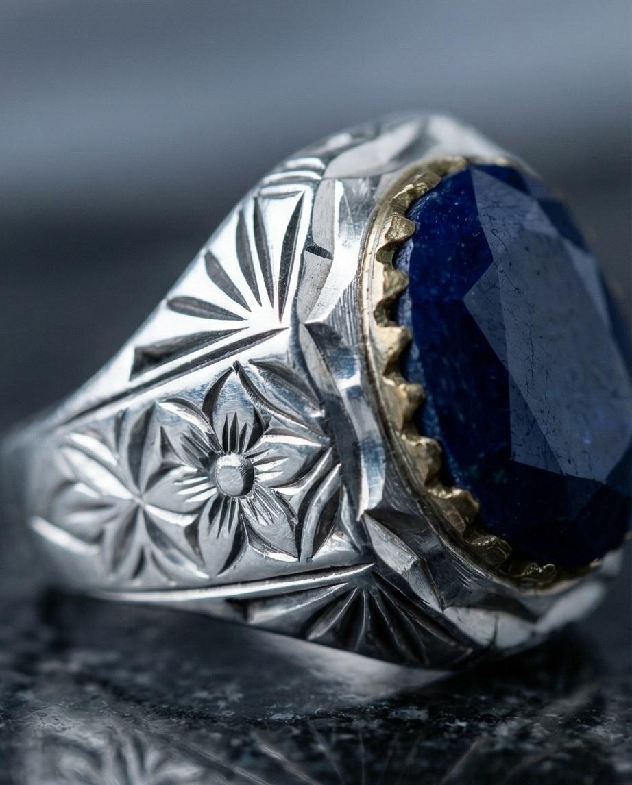 Royal Lapis – Handgjord Herrring i Äkta Silver med Lapis Lazuli”