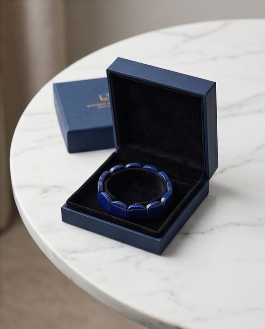 Lapis Azure Block – Handgjort Statement-armband i Polerad Lapis Lazuli