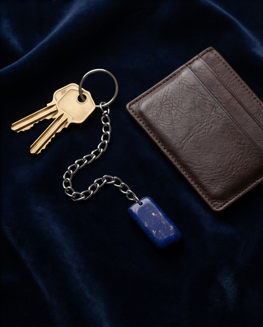 Amulet Lapis Key Ring – Handgjord lyckoaccessoar i äkta Lapis Lazuli