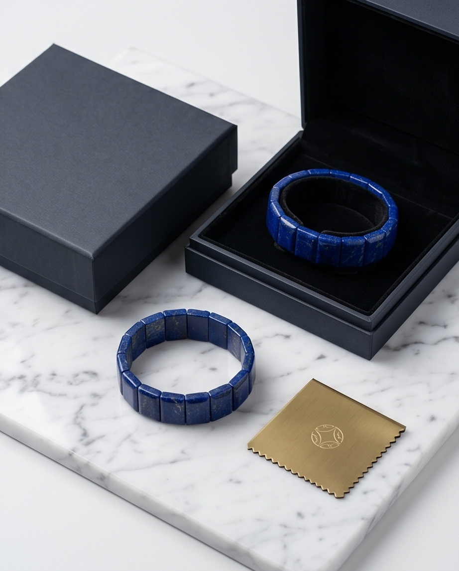Lapis Titan Bar – Handgjort armband i massiv Lapis Lazuli